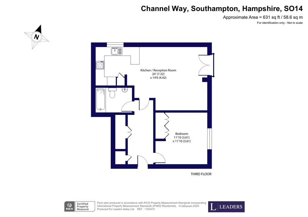 1 bedroom flat for sale - floorplan