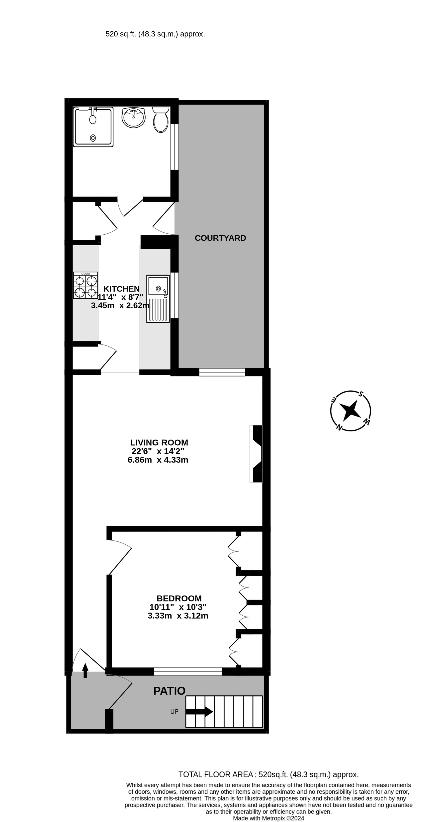 1 bedroom flat for sale - floorplan