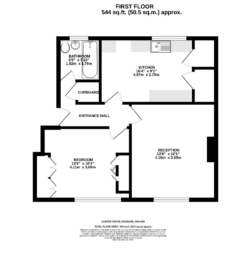 1 bedroom flat for sale - floorplan