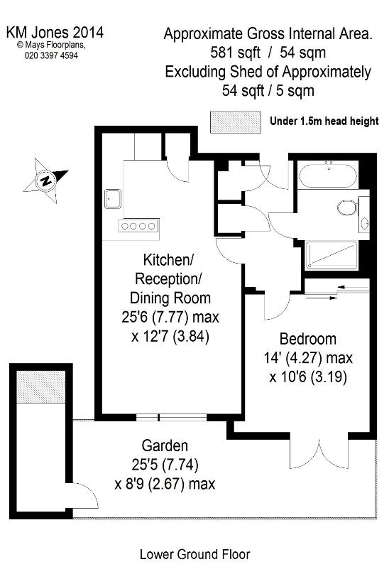 1 bedroom flat for sale - floorplan