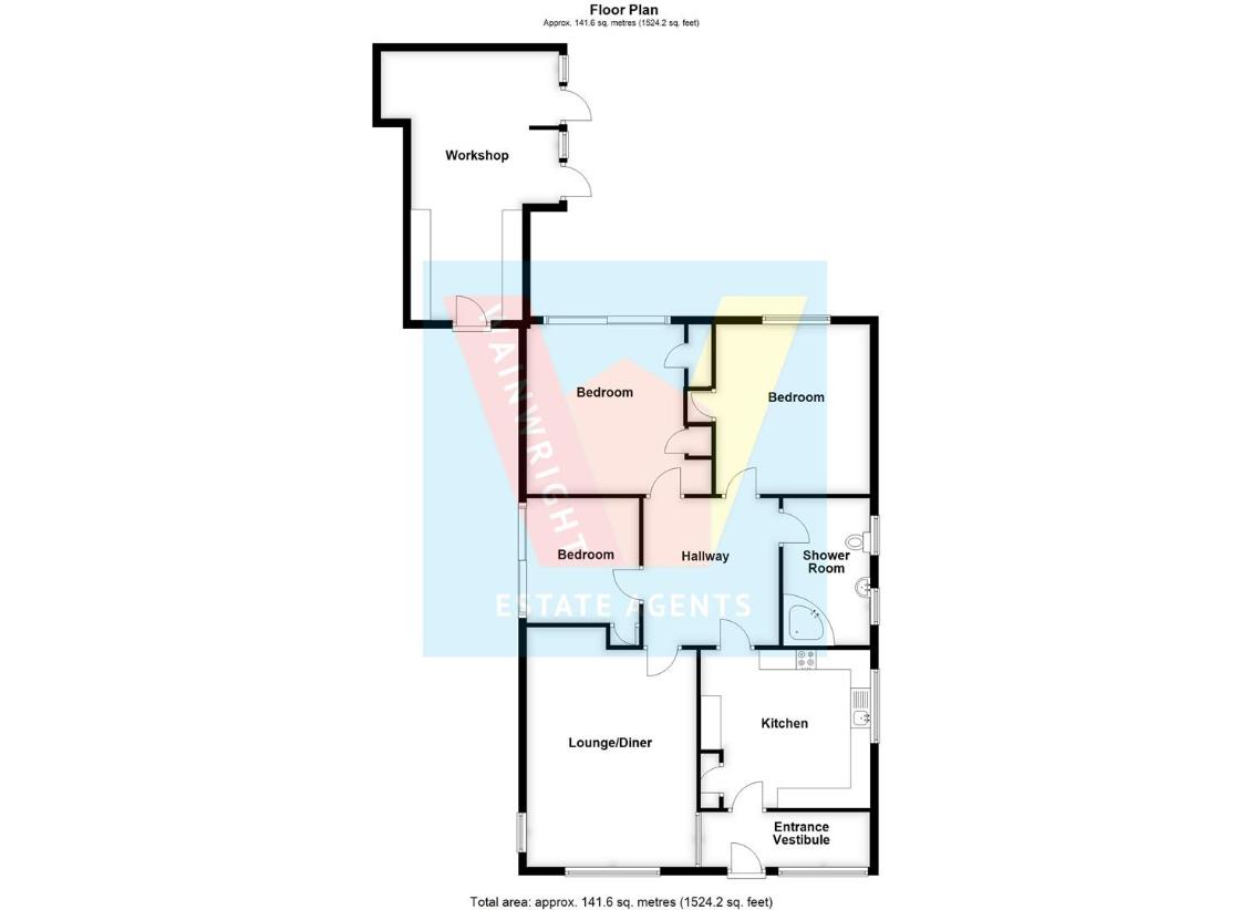 3 bedroom bungalow for sale - floorplan