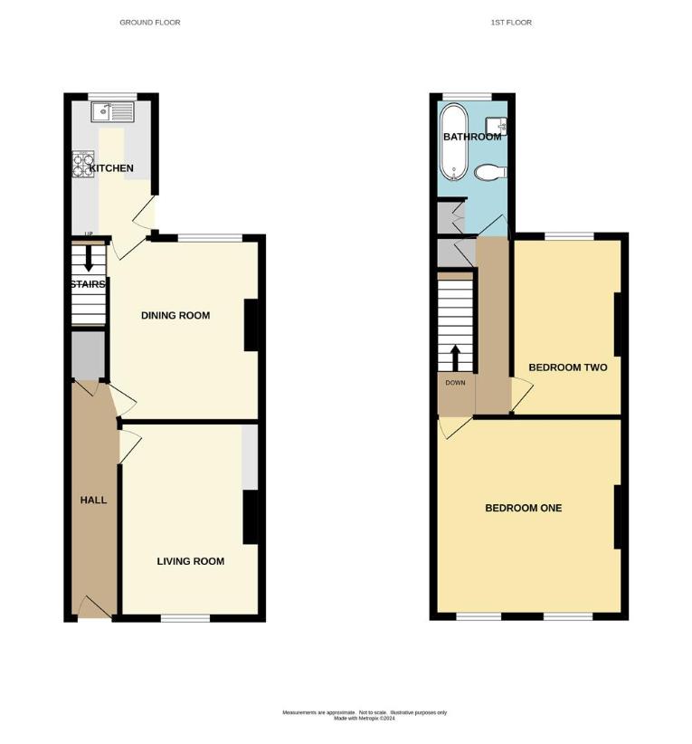 2 bedroom end of terrace house for sale - floorplan