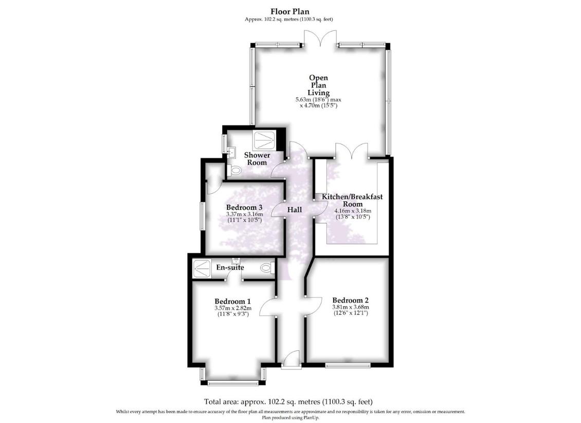 3 bedroom bungalow for sale - floorplan