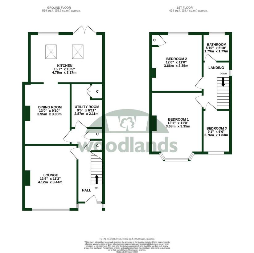 3 bedroom semi-detached house for sale - floorplan