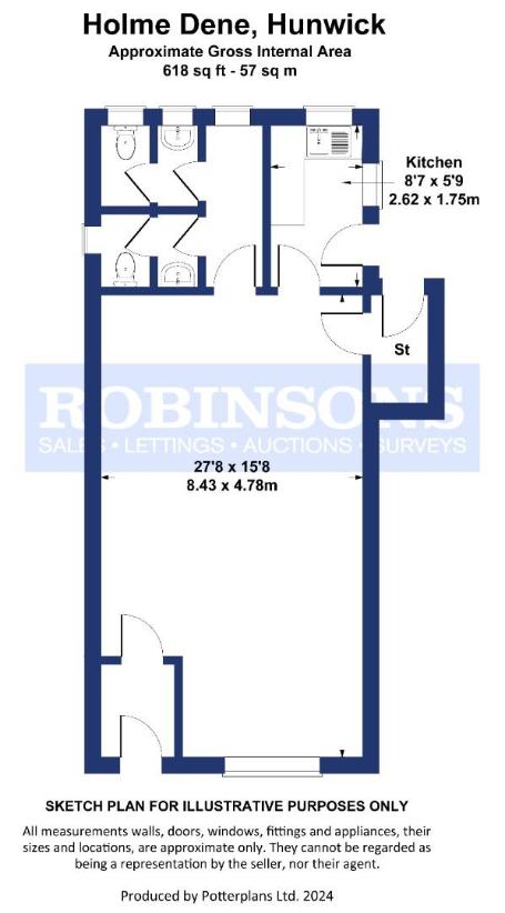 Studio flat for sale - floorplan