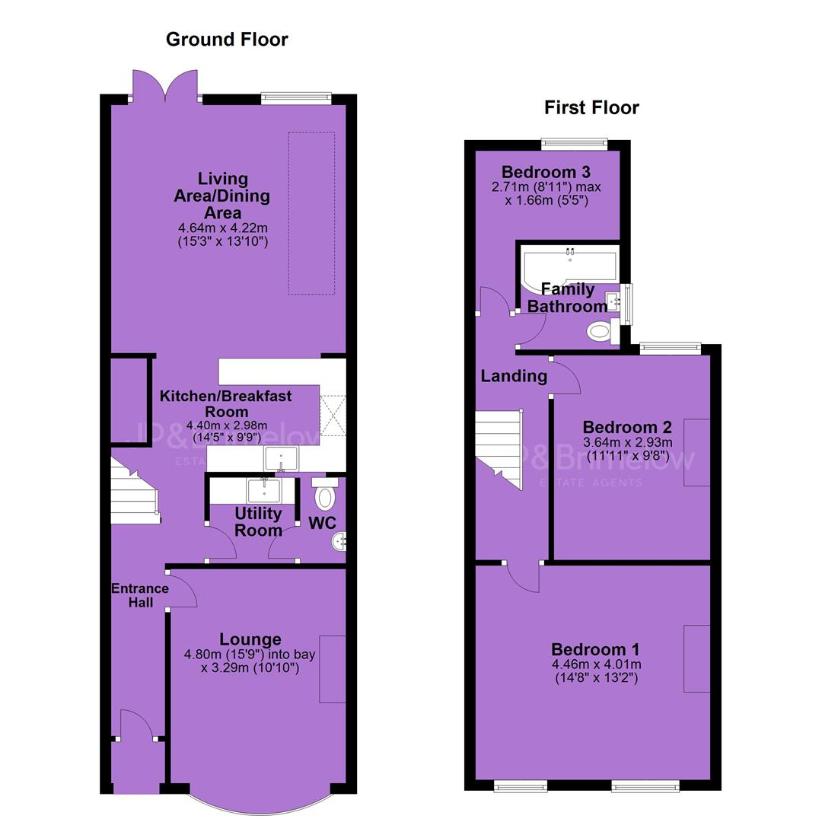 3 bedroom terraced house for sale - floorplan