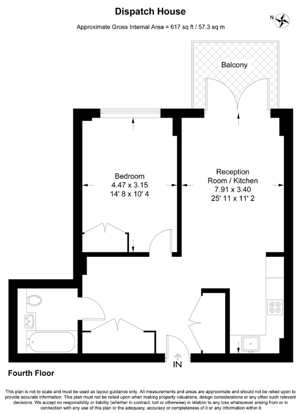 1 bedroom flat for sale - floorplan