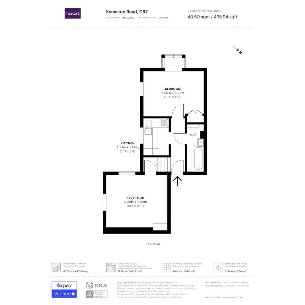 1 bedroom flat for sale - floorplan