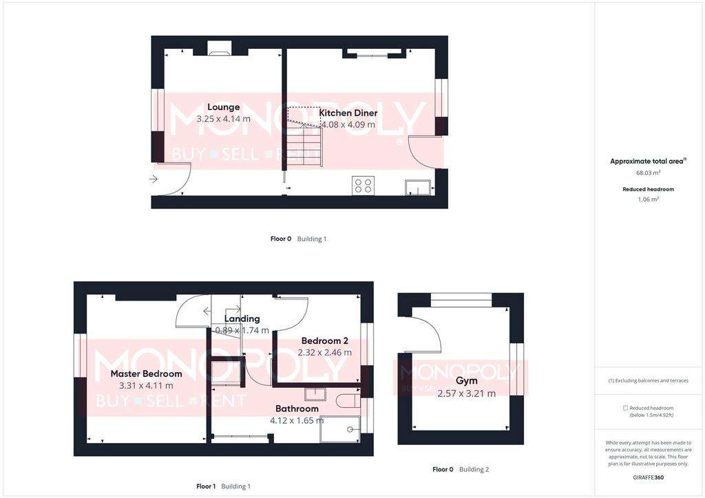 2 bedroom terraced house for sale - floorplan