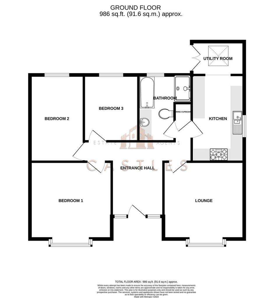 3 bedroom detached bungalow for sale - floorplan