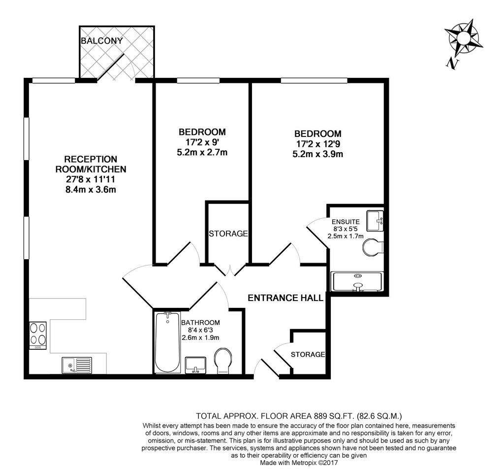 2 bedroom flat to rent - floorplan