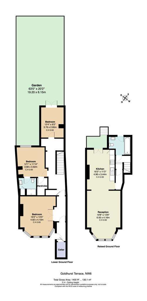 3 bedroom flat to rent - floorplan