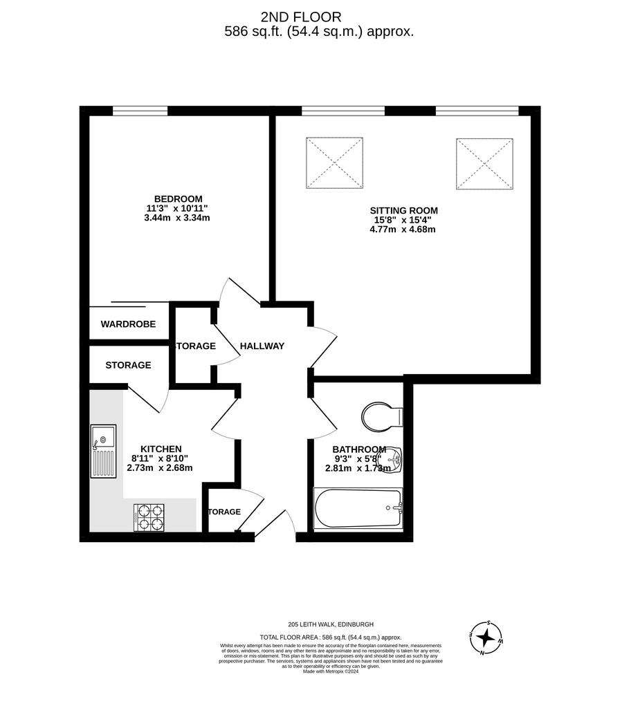 1 bedroom flat for sale - floorplan