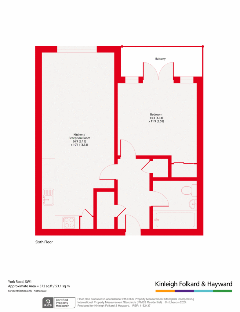 1 bedroom flat for sale - floorplan