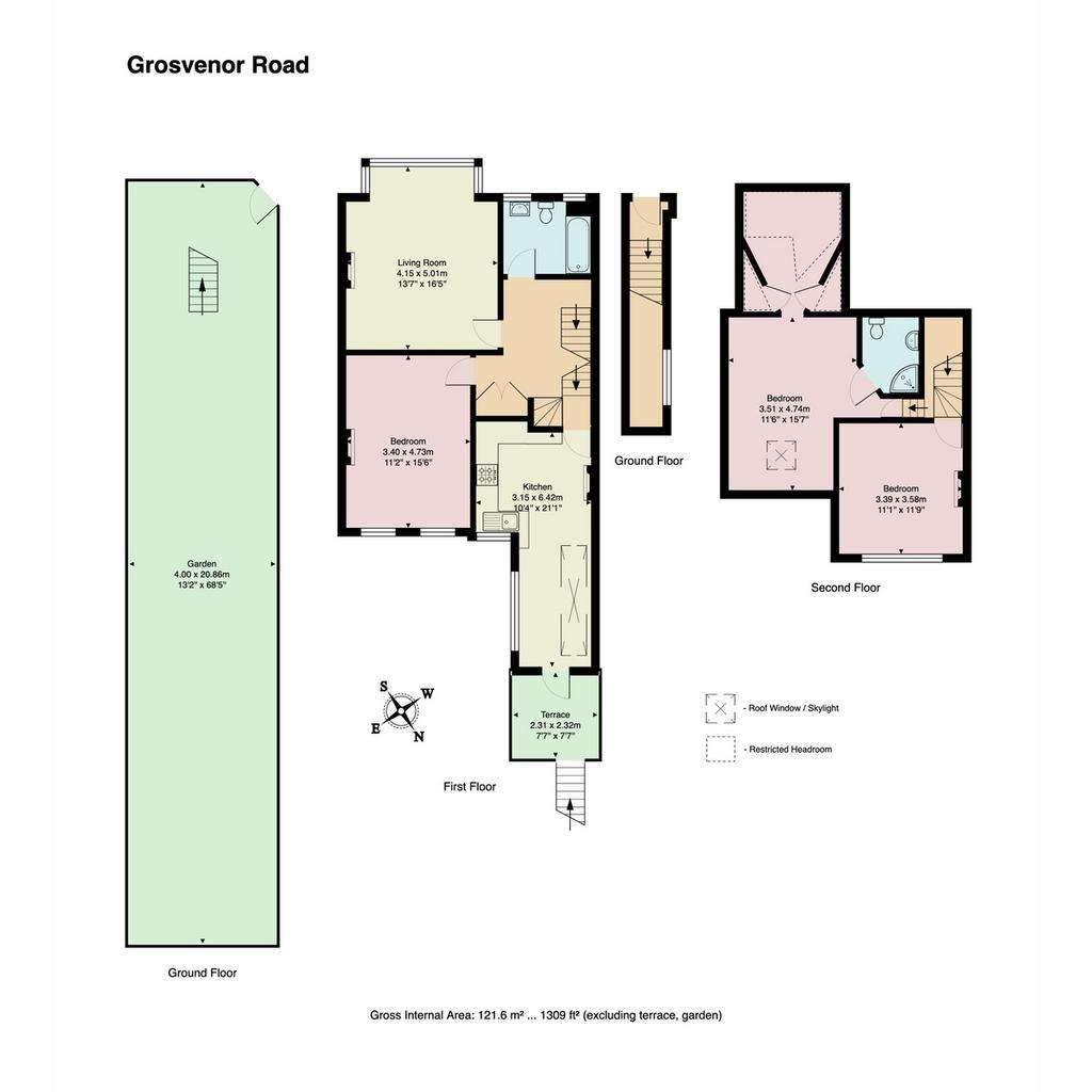 3 bedroom flat to rent - floorplan