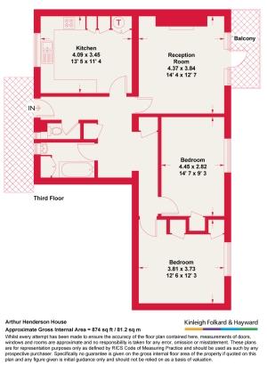 2 bedroom flat to rent - floorplan