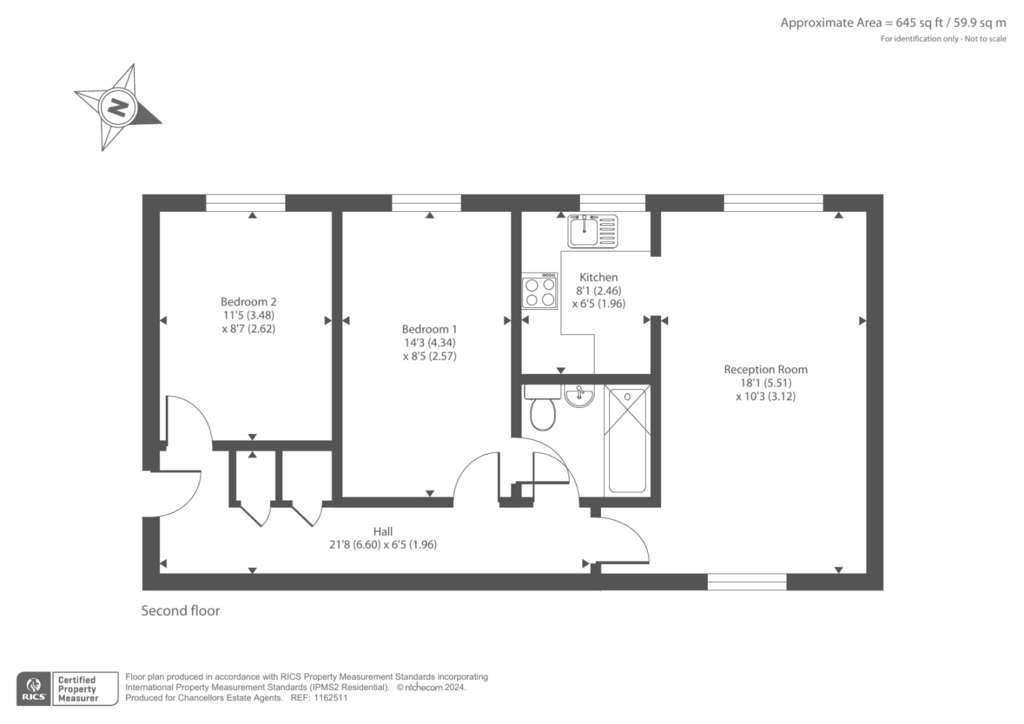 2 bedroom flat for sale - floorplan