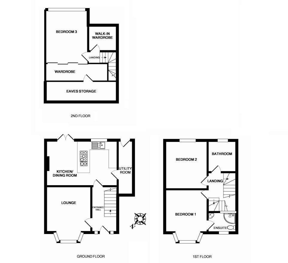 3 bedroom semi-detached house for sale - floorplan