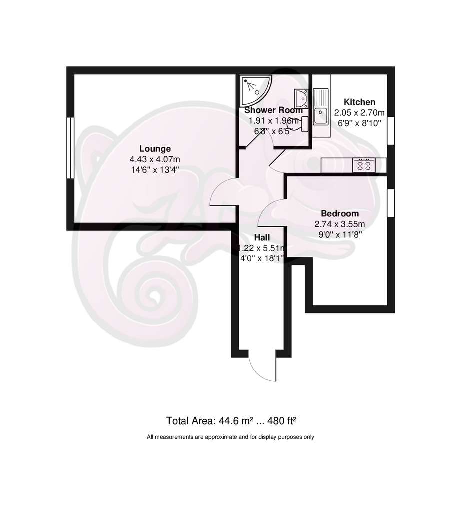 1 bedroom flat to rent - floorplan