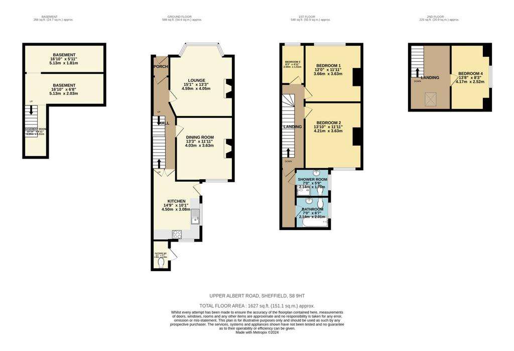 4 bedroom semi-detached house for sale - floorplan