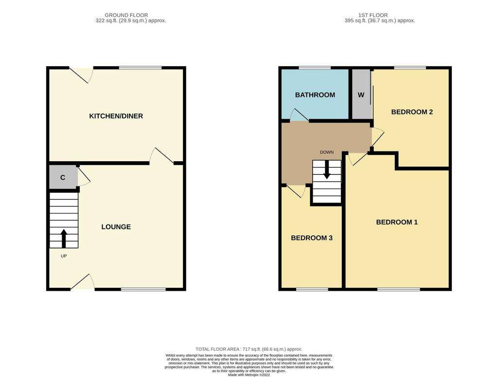 3 bedroom terraced house to rent - floorplan