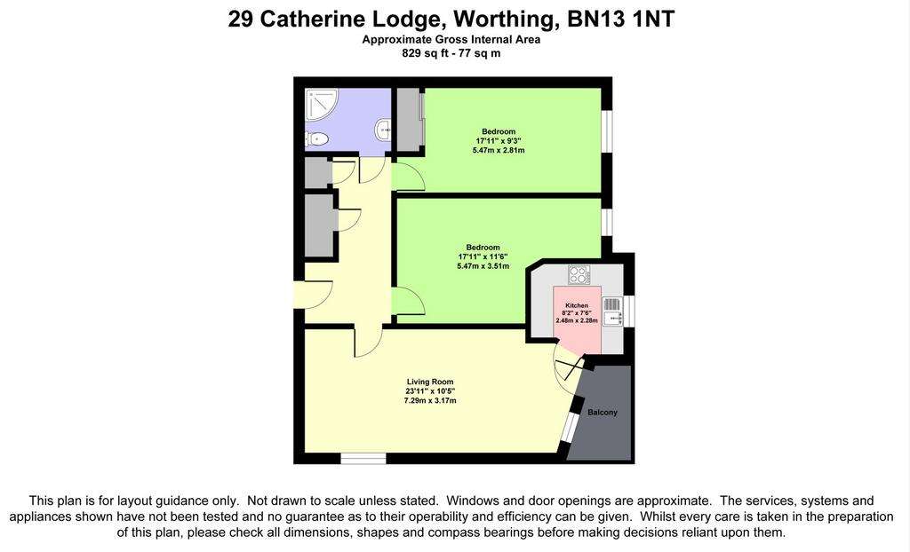 2 bedroom retirement property for sale - floorplan