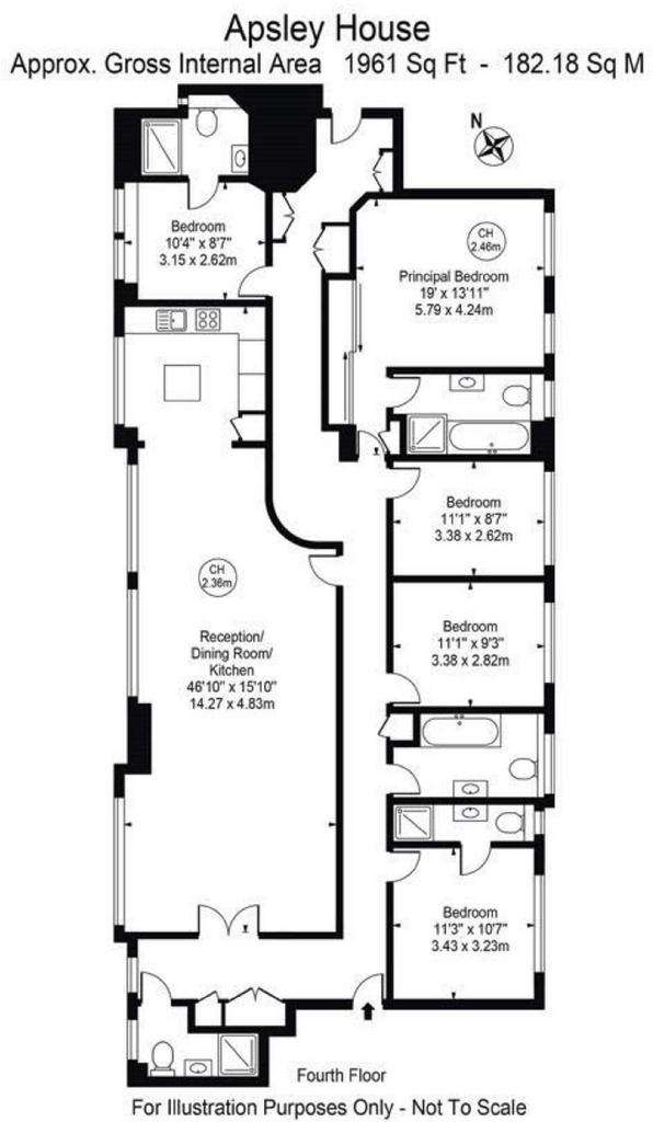 5 bedroom flat to rent - floorplan