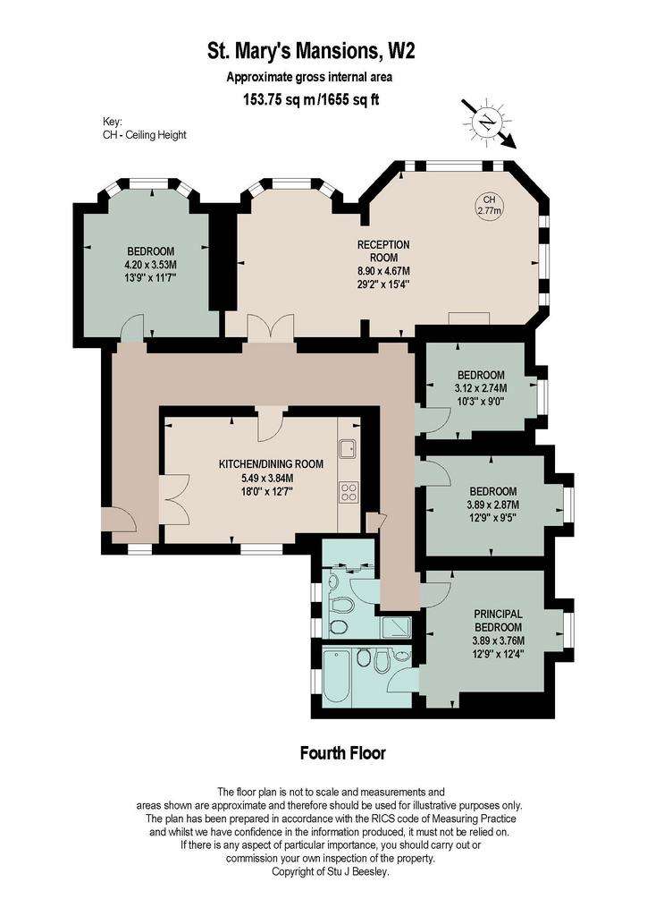 4 bedroom flat for sale - floorplan