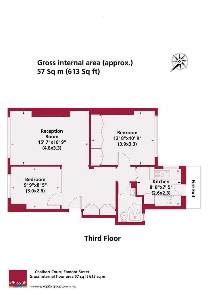 2 bedroom flat for sale - floorplan