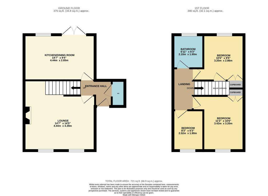 3 bedroom semi-detached house for sale - floorplan