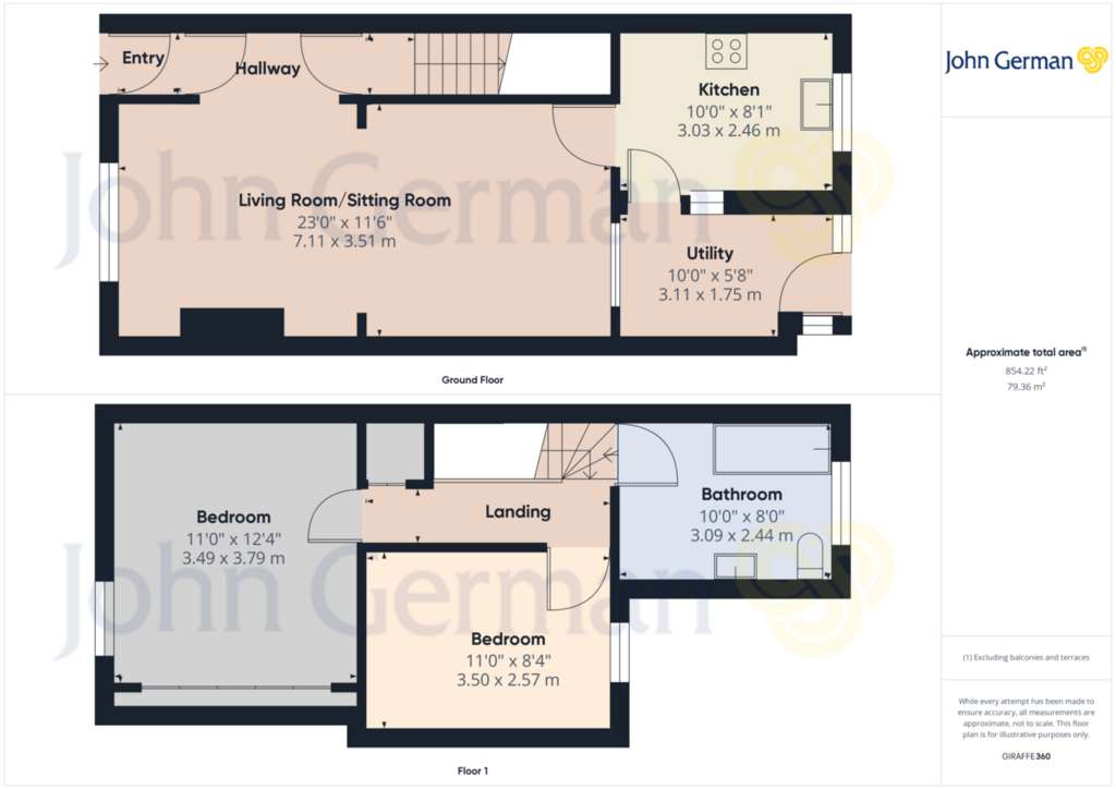 2 bedroom terraced house for sale - floorplan