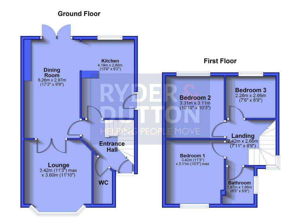 3 bedroom semi-detached house for sale - floorplan