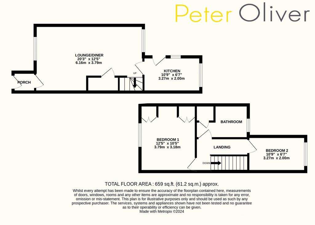 2 bedroom terraced house for sale - floorplan