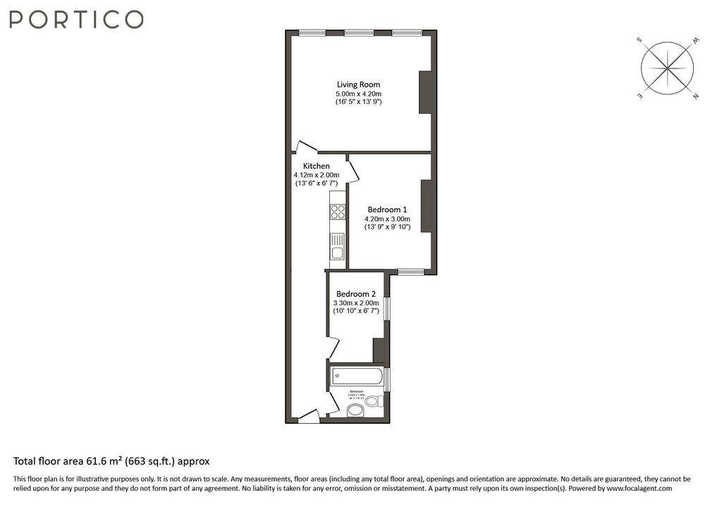 2 bedroom flat to rent - floorplan