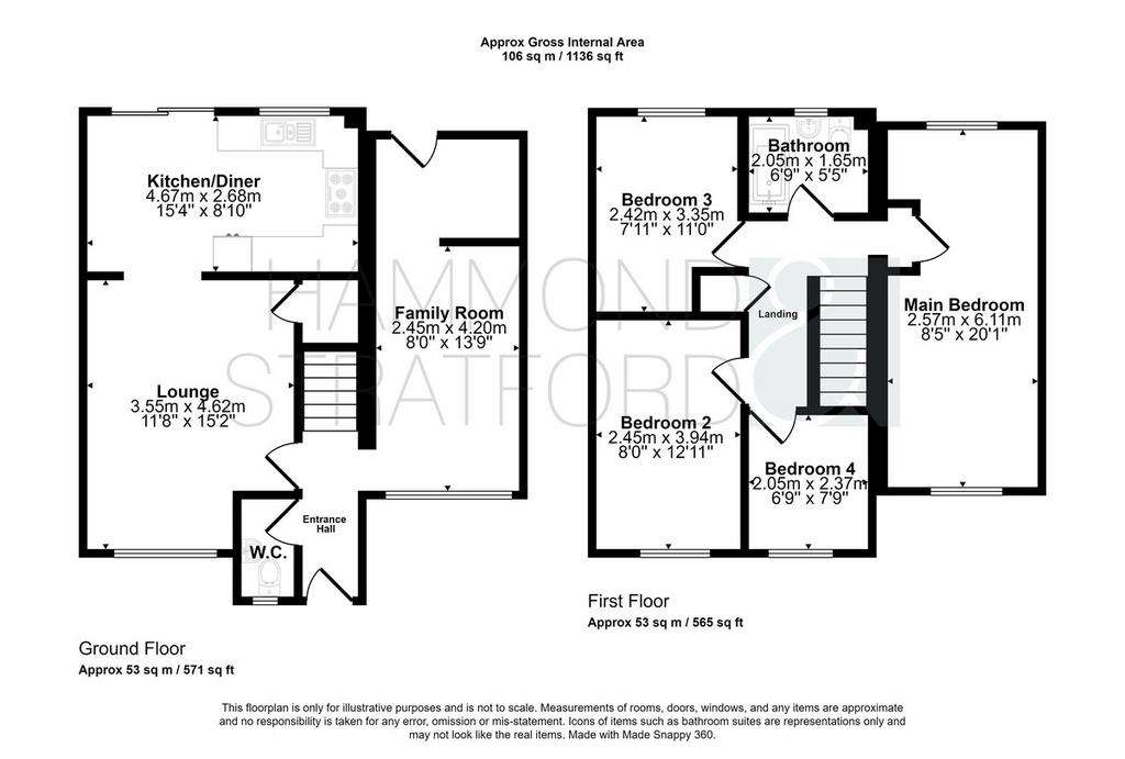 4 bedroom semi-detached house for sale - floorplan