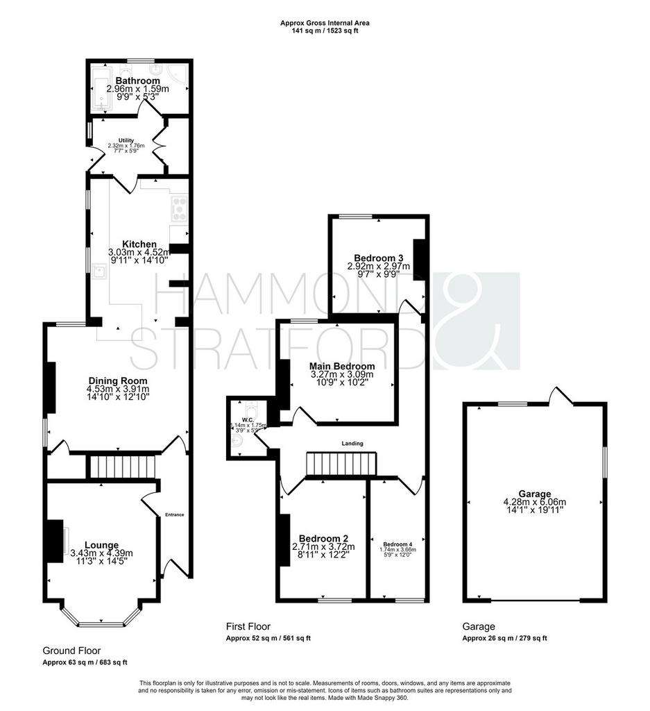 4 bedroom semi-detached house for sale - floorplan