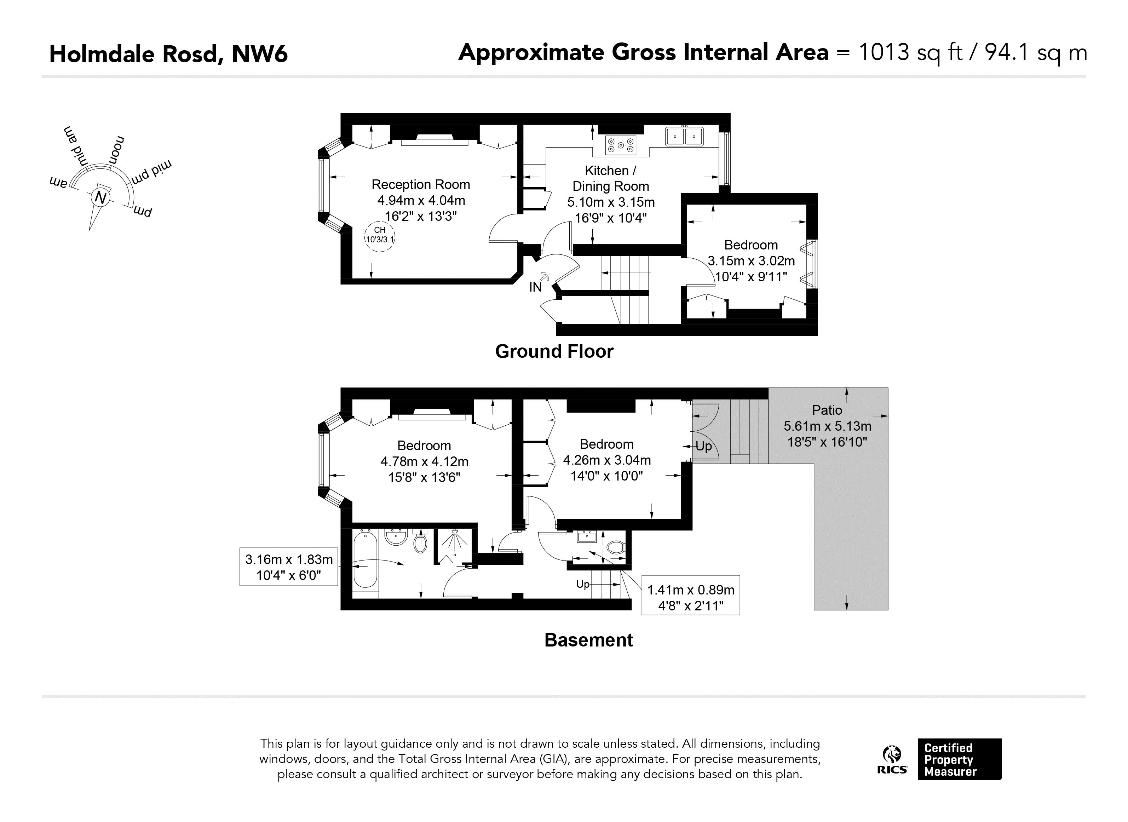 3 bedroom flat for sale - floorplan