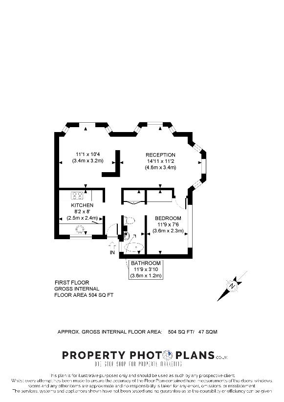 1 bedroom flat for sale - floorplan