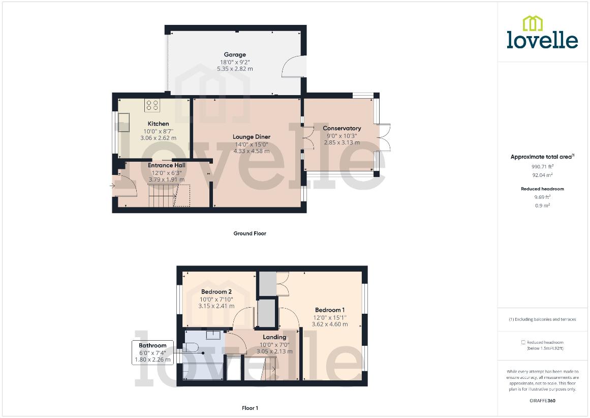 2 bedroom semi-detached house for sale - floorplan