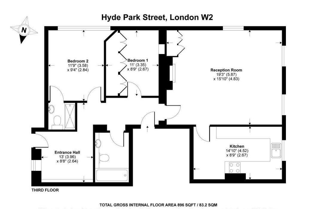 2 bedroom flat for sale - floorplan