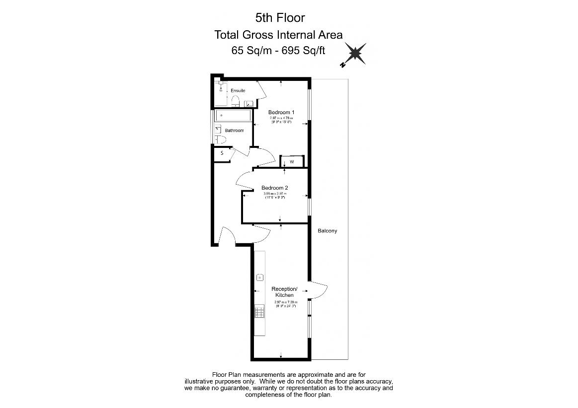 2 bedroom flat for sale - floorplan