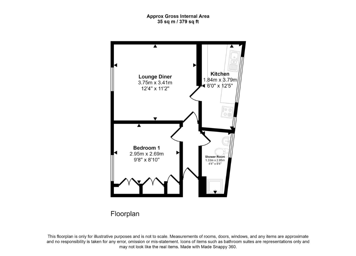 1 bedroom flat for sale - floorplan