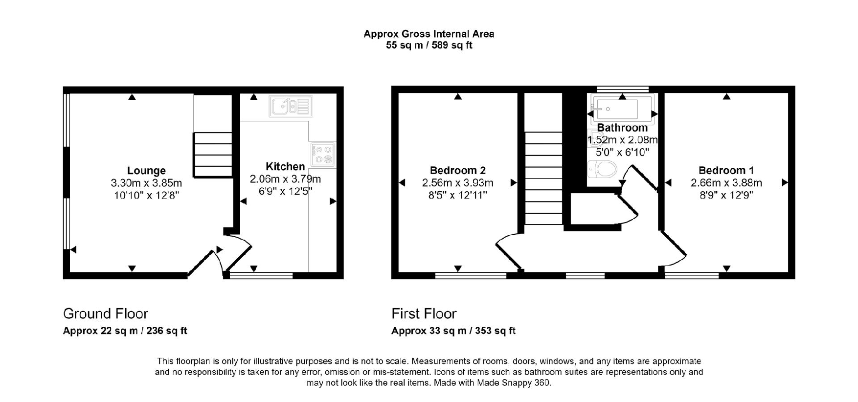 2 bedroom cottage for sale - floorplan