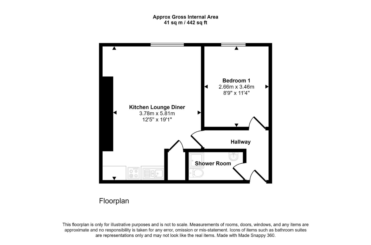 1 bedroom flat for sale - floorplan