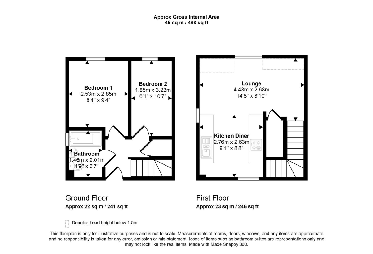 2 bedroom flat for sale - floorplan