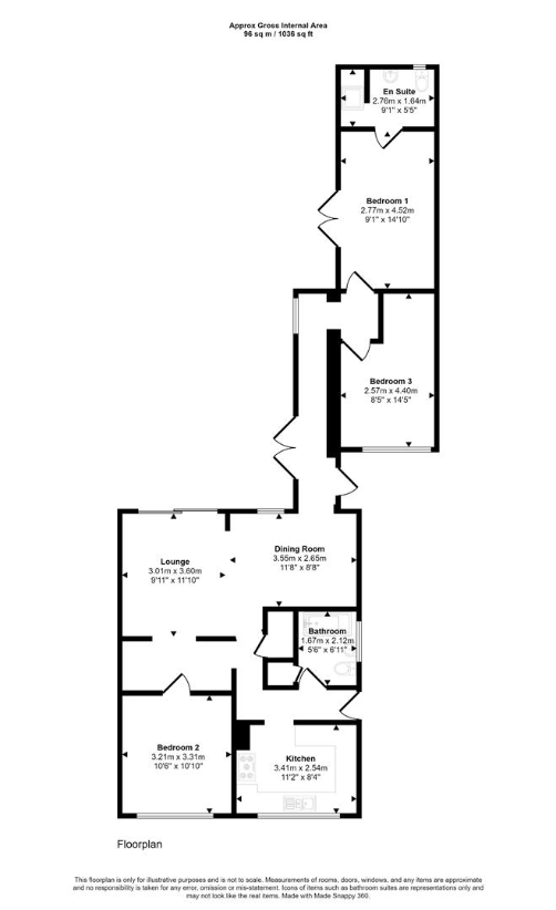 3 bedroom bungalow for sale - floorplan