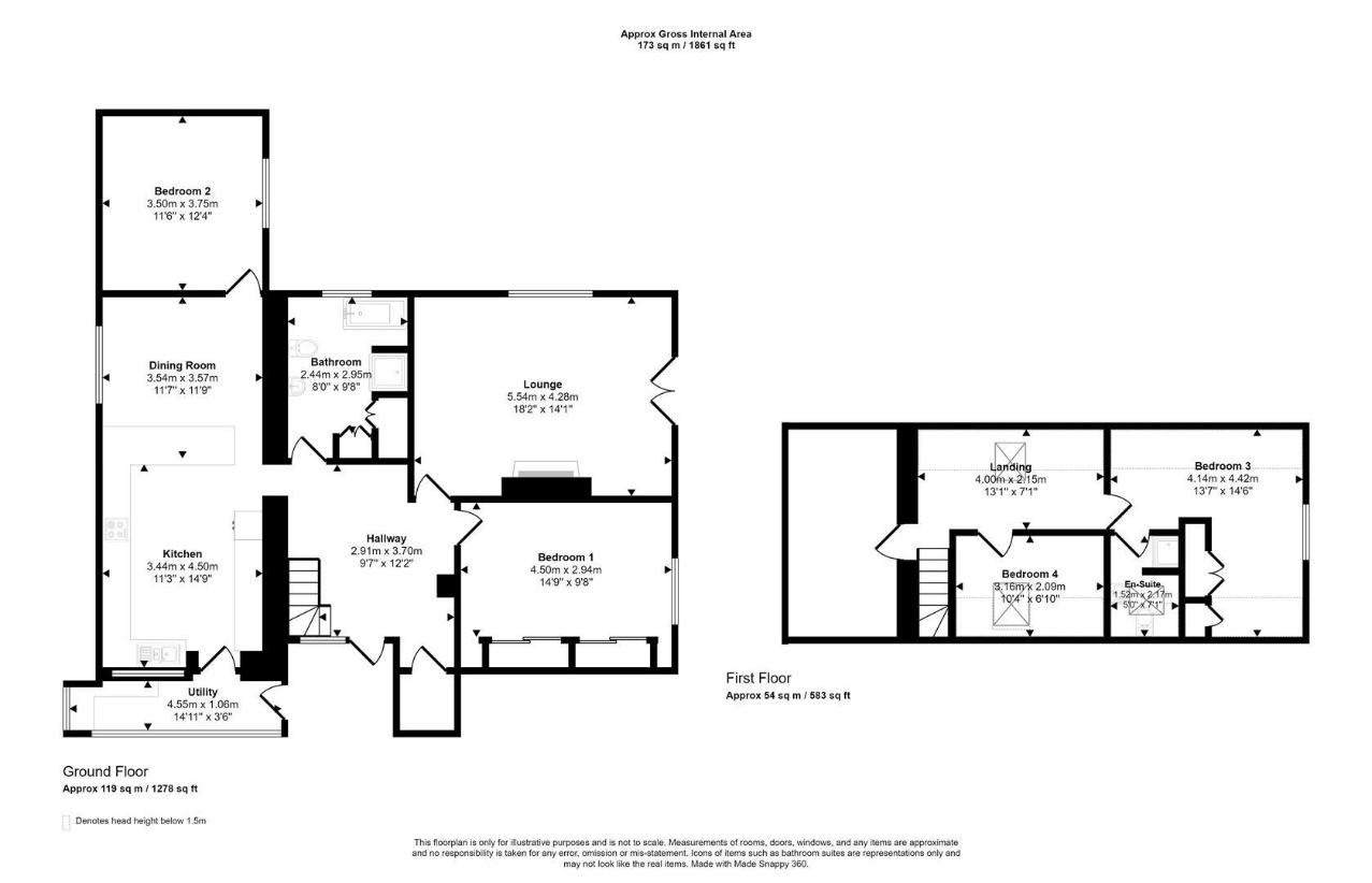 4 bedroom bungalow for sale - floorplan