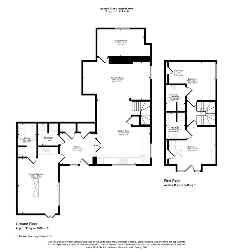 4 bedroom semi-detached house for sale - floorplan