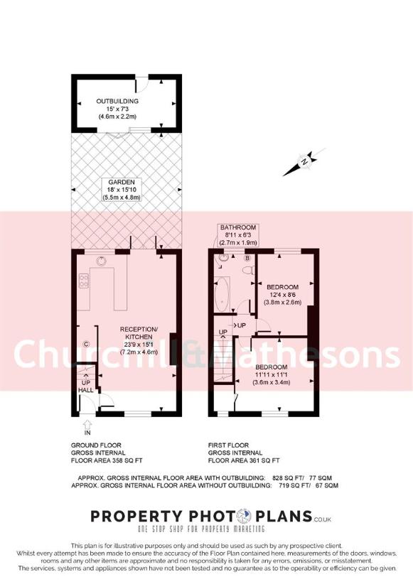 2 bedroom terraced house for sale - floorplan