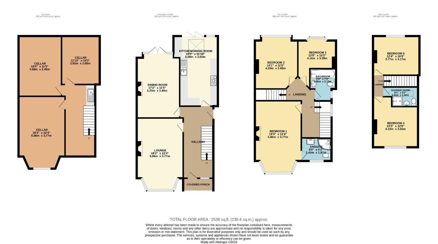 5 bedroom semi-detached house for sale - floorplan